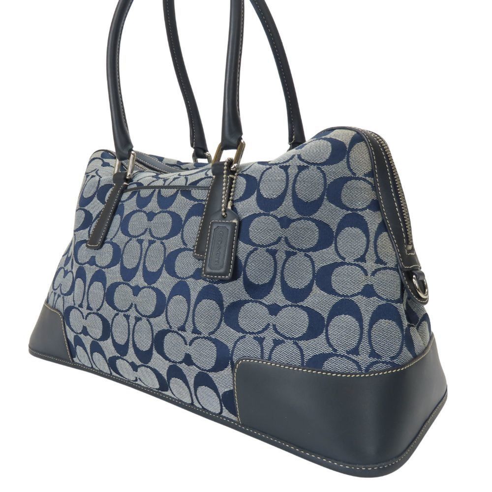 Coach handbag 6046 signature canvas leather navy blue women's COACH - Picture 2 of 11